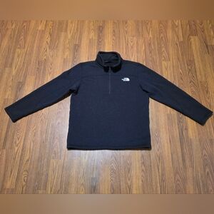 The North Face Mens Large 1/4 Zip Fleece Pullover Black Y2K Gorpcore E35